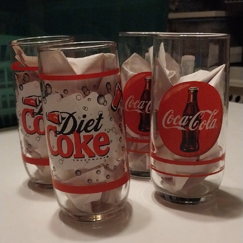 Coca-Cola Vintage Glasses - Red Logo Set